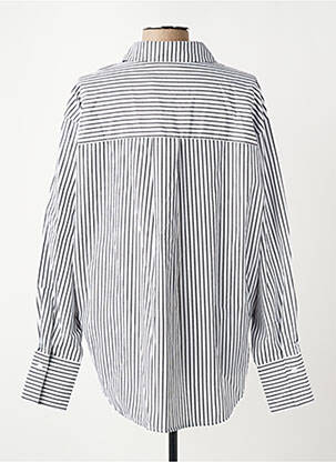 Chemisier coupe droite manches longues bleu KAFFE femme