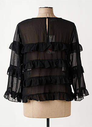 Top col rond manches 3/4 noir KAFFE femme