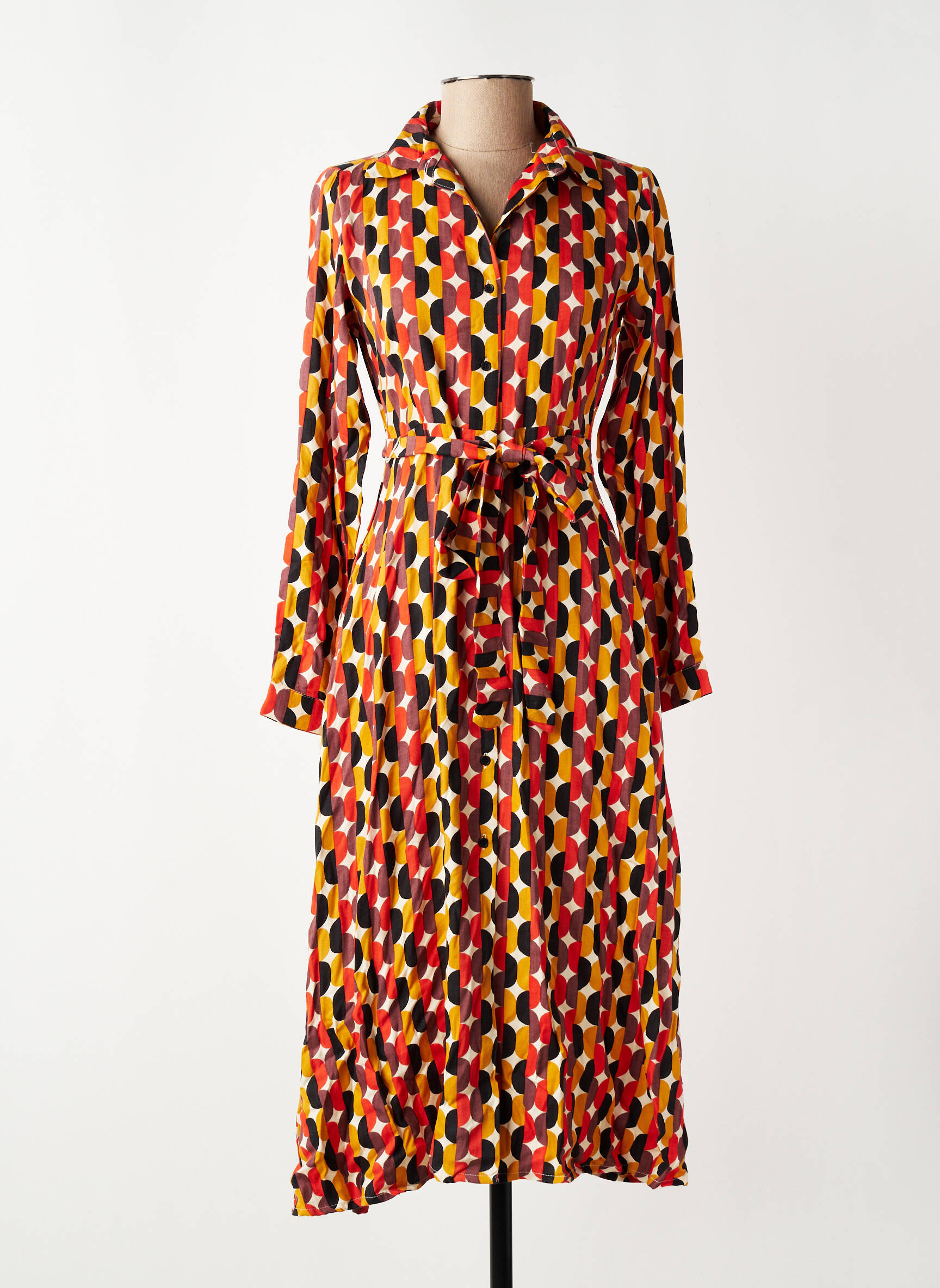 Robe longue manches longues manches longues orange COMPAGNIA ITALIANA femme