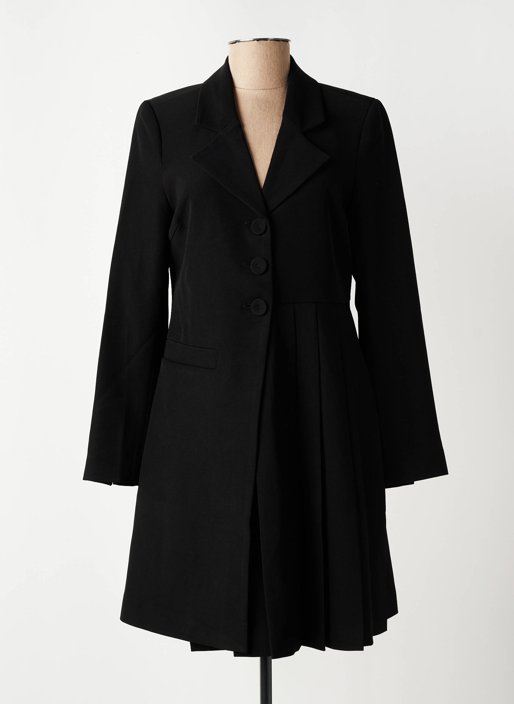 Robe mi-longue manches longues manches longues noir CULTURE MIX femme