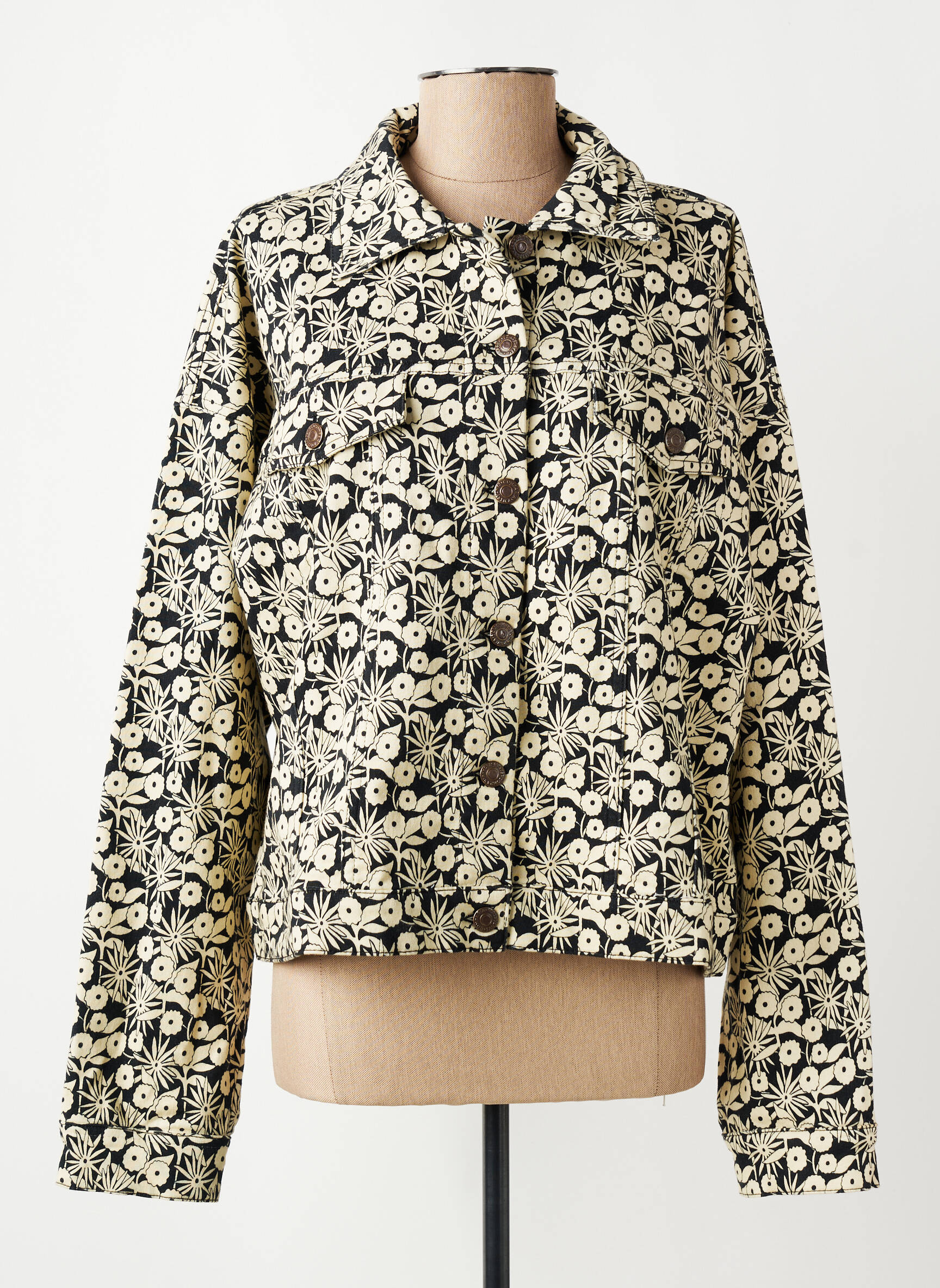 Veste casual poignets boutonnés avec fente noir COMPAGNIA ITALIANA femme