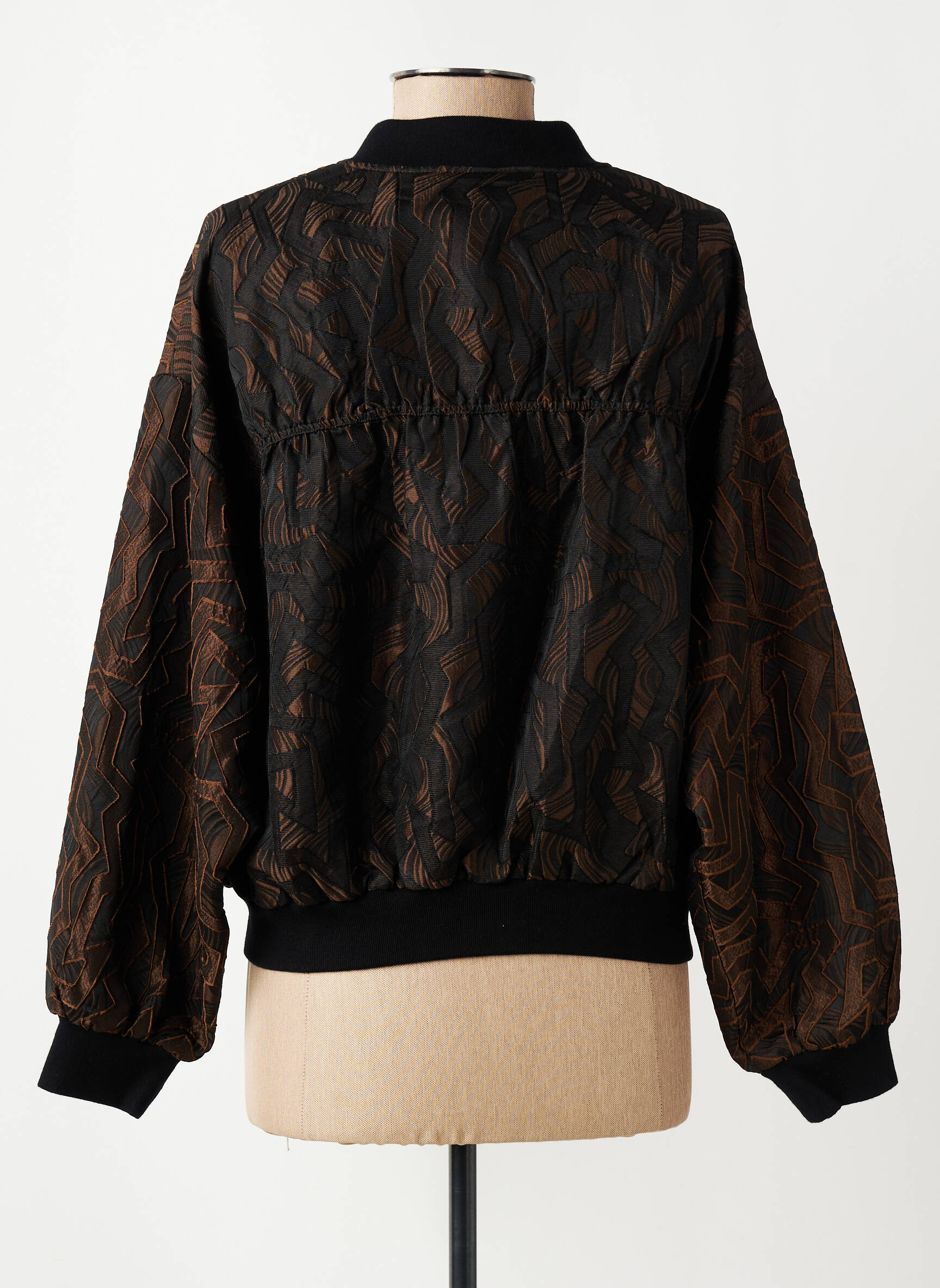 Veste casual fermeture zippée sur le devant marron NÜ femme