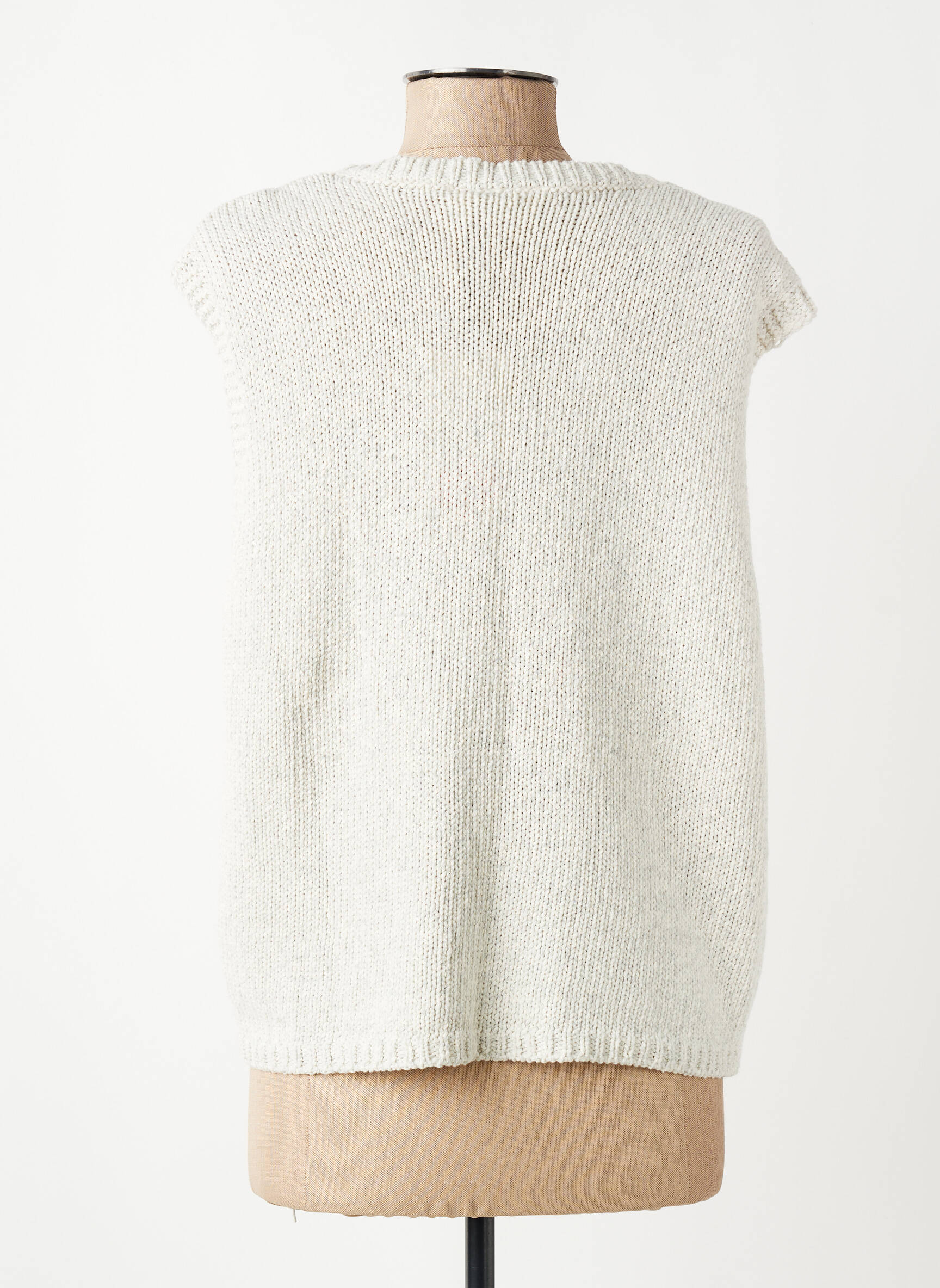 Gilet sans manche coupe droite beige KAFFE femme