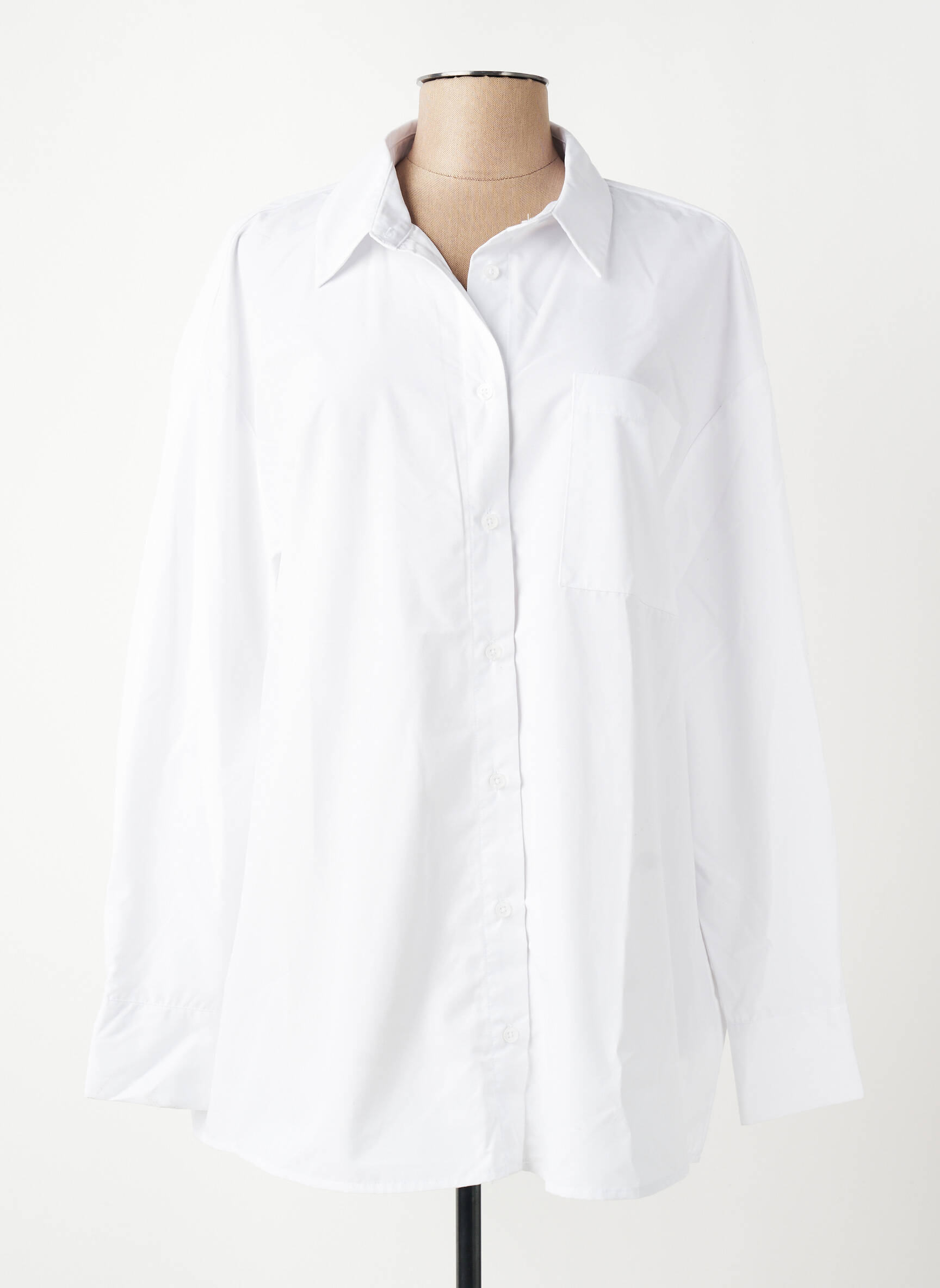 Chemisier coupe droite manches longues blanc KAFFE femme
