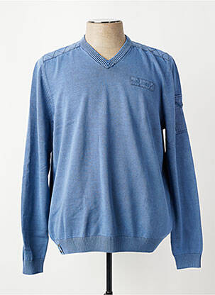 Pull col v manches longues bleu SAINT JAMES homme