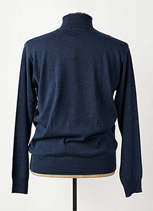 Pull col roulé coupe cintrée manches longues bleu MASSIMO BONI homme