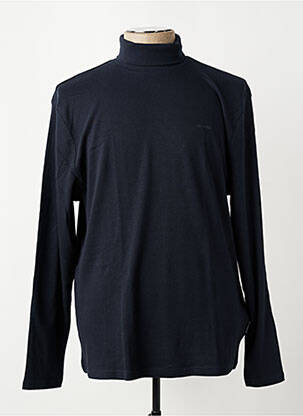 Pull col roulé coupe cintrée manches longues bleu HECHTER STUDIO homme