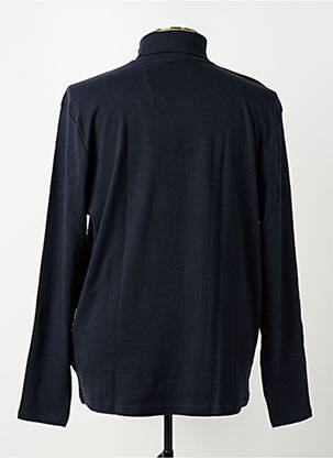 Pull col roulé coupe cintrée manches longues bleu HECHTER STUDIO homme