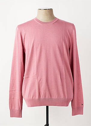Pull col rond manches longues rose TOMMY HILFIGER homme