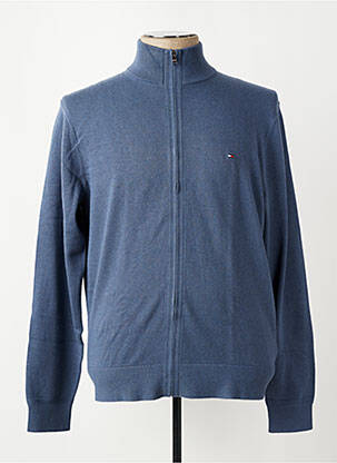 Gilet manches longues maille fine bleu TOMMY HILFIGER homme