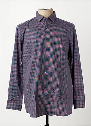 Chemise manches longues imprimé fantaisie bleu OLYMP homme
