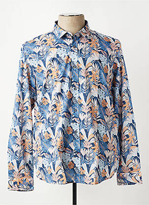 Chemise manches longues imprimé fantaisie bleu DELAHAYE homme