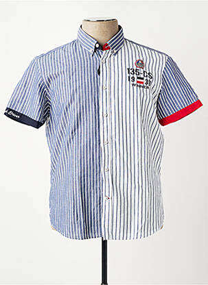 Chemise manches courtes coupe droite bleu DELAHAYE homme