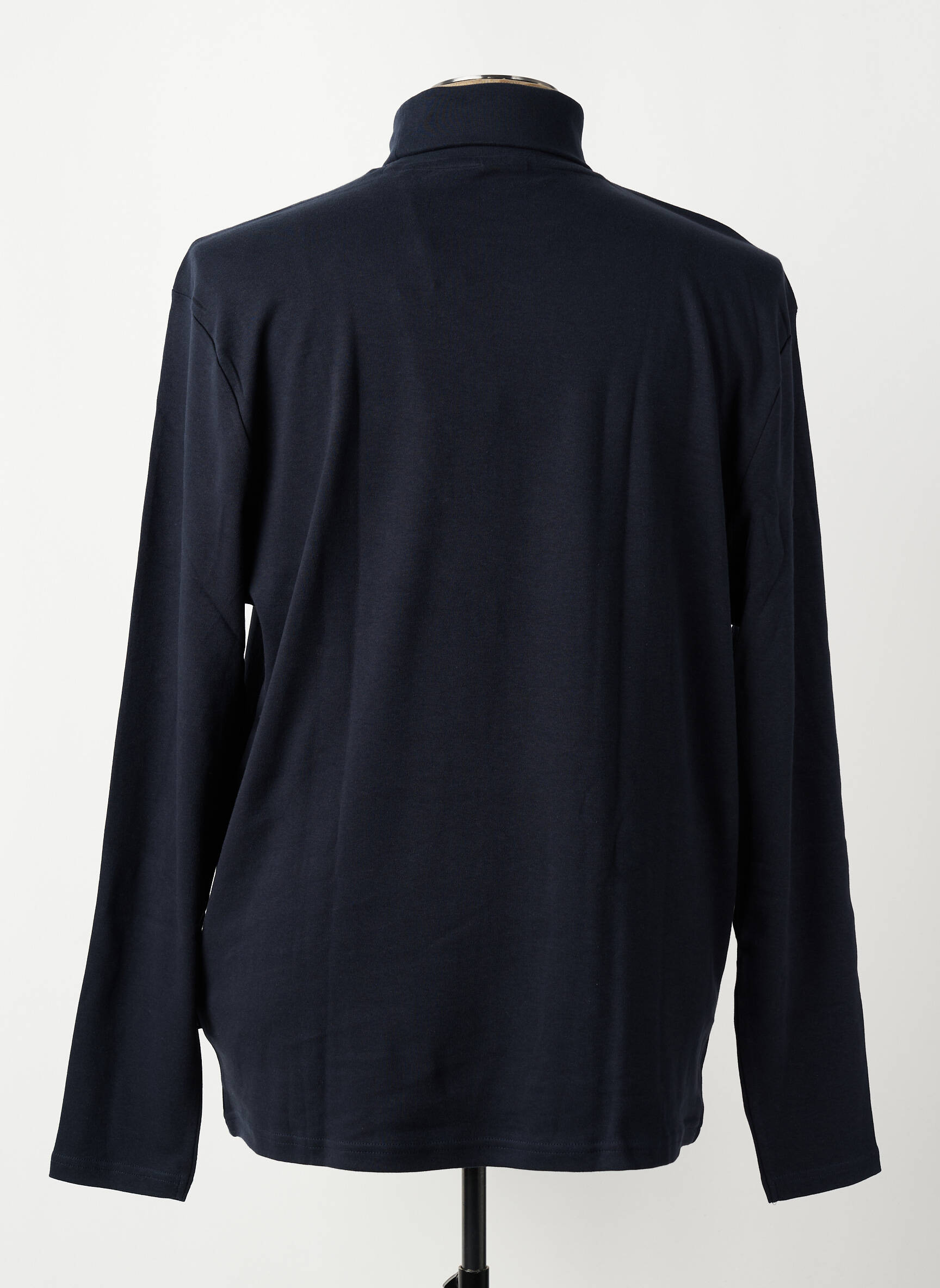 Pull col roulé coupe cintrée manches longues bleu HECHTER STUDIO homme