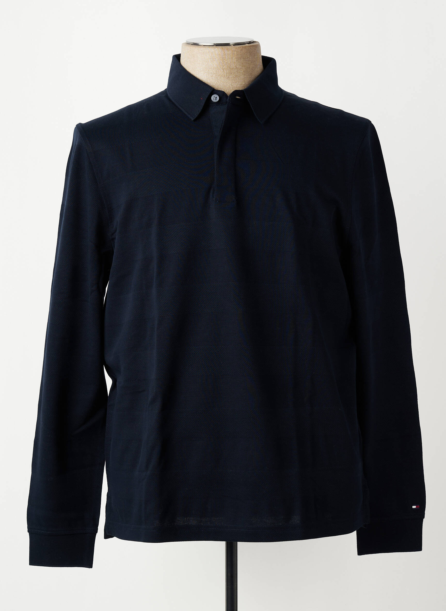 Polo manches longues manches longues bleu TOMMY HILFIGER homme