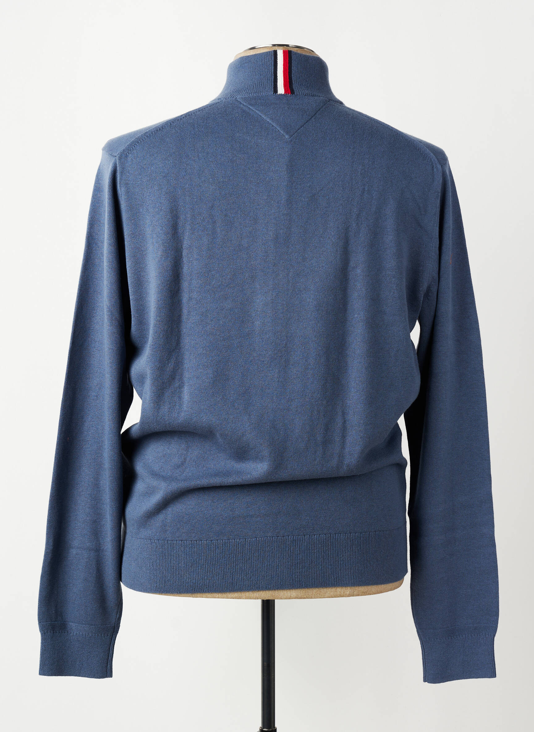 Gilet manches longues maille fine bleu TOMMY HILFIGER homme