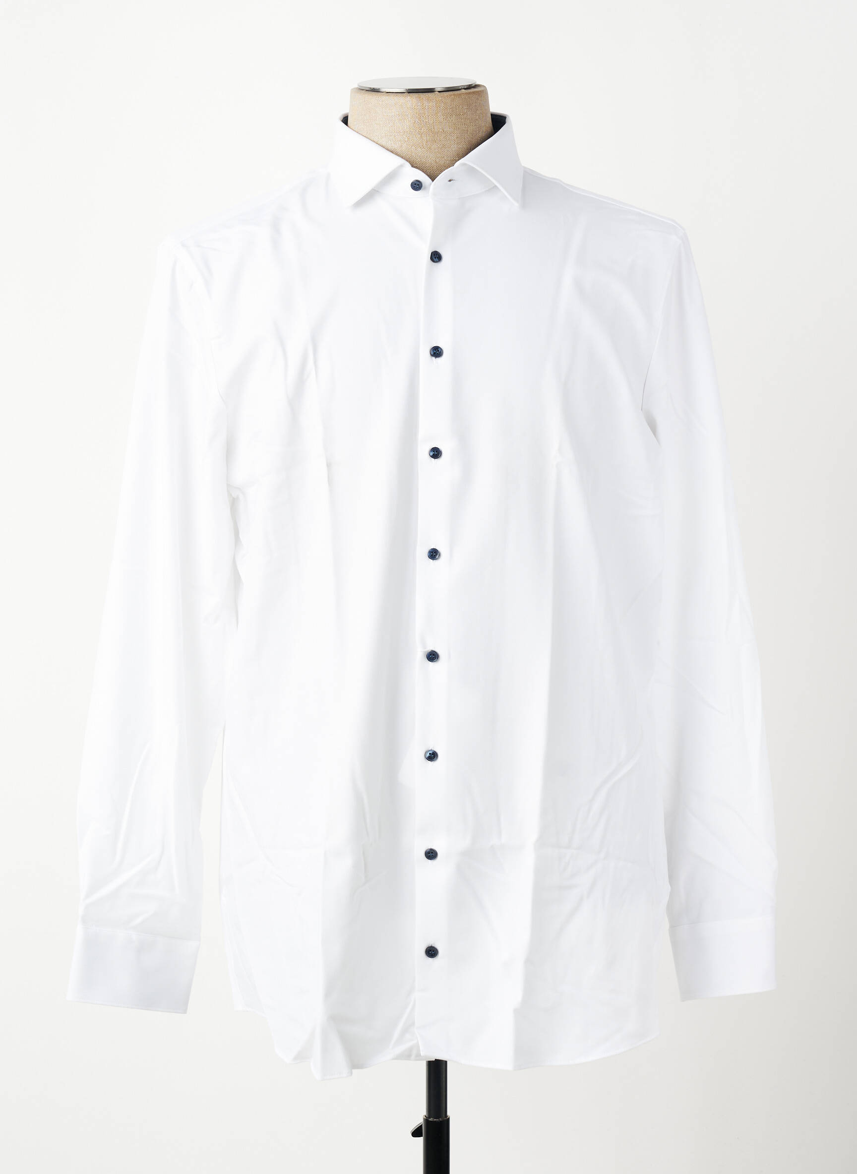 Chemise manches longues coupe droite blanc OLYMP homme