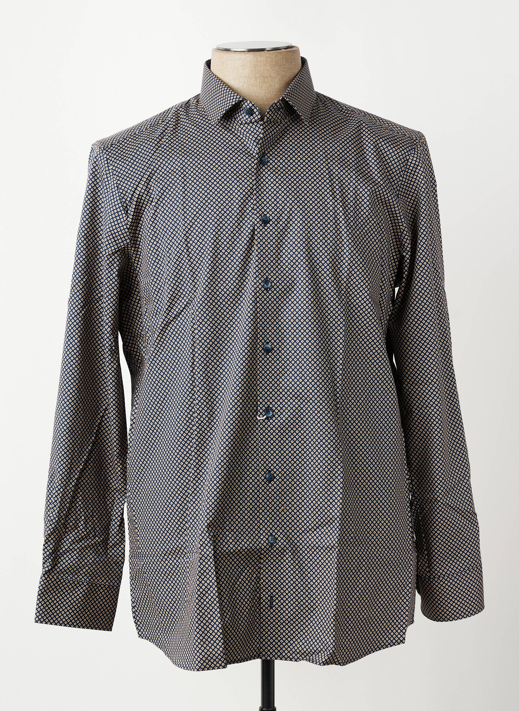 Chemise manches longues imprimé fantaisie noir OLYMP homme
