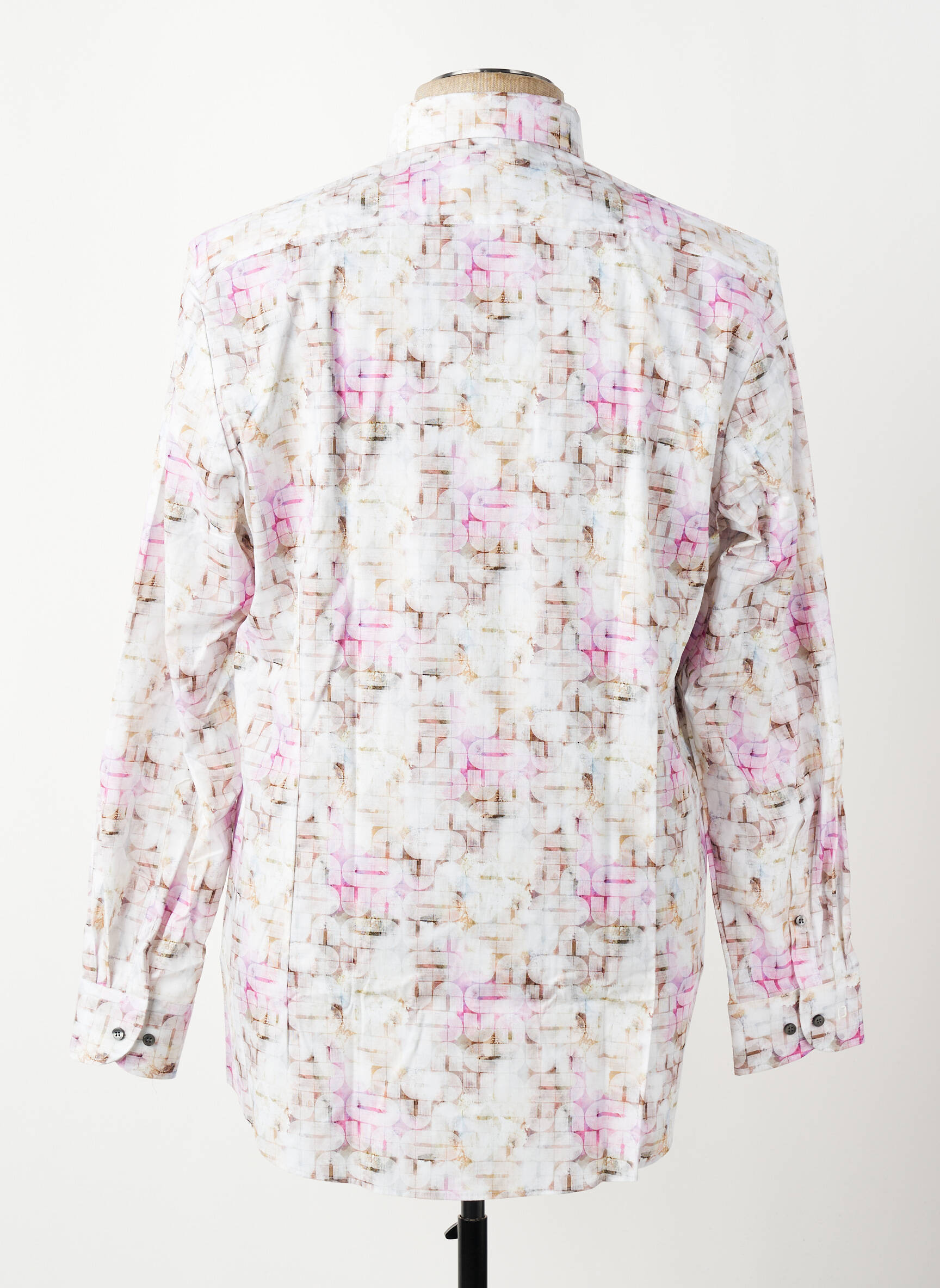 Chemise manches longues imprimé fantaisie rose OLYMP homme