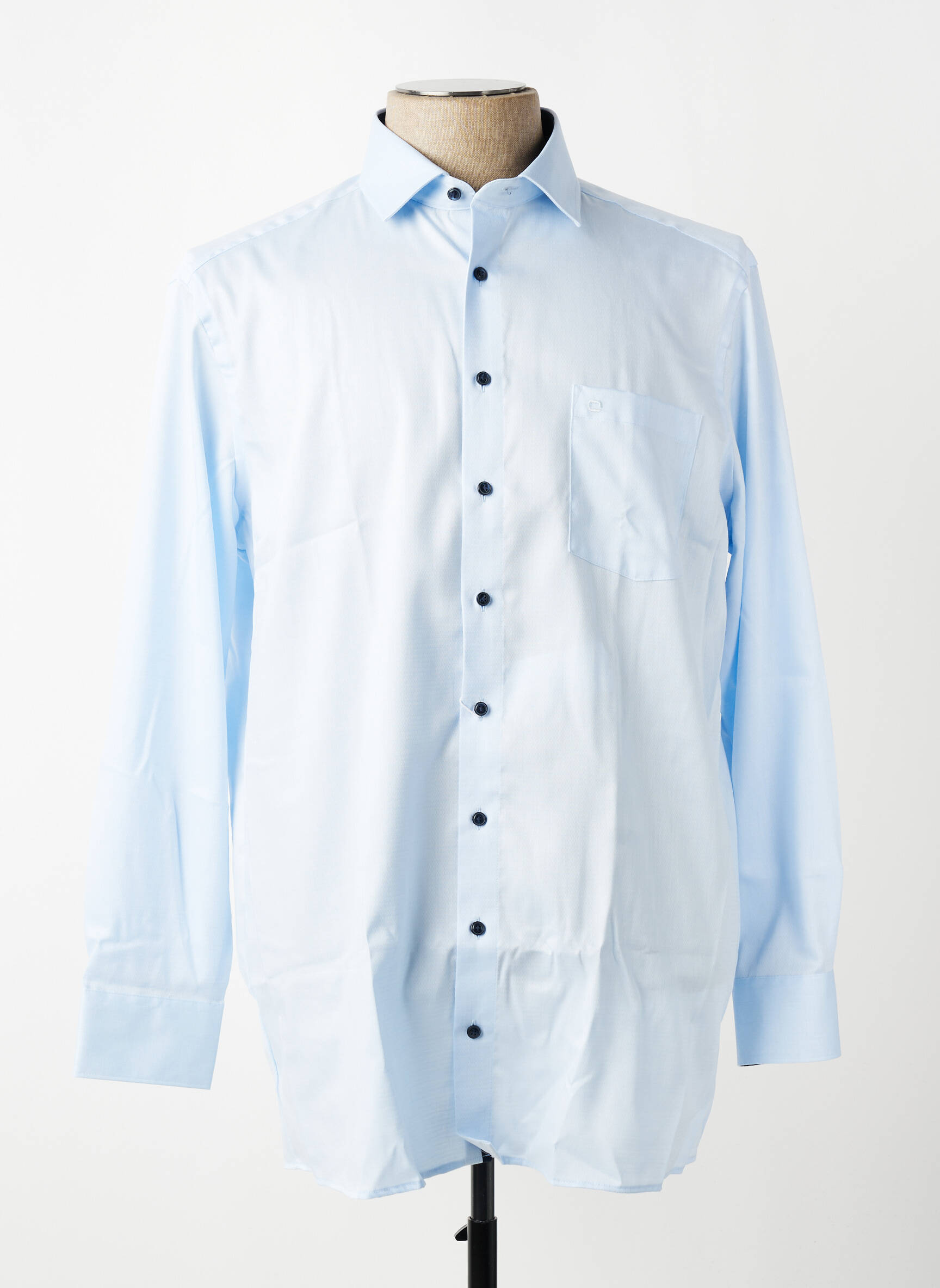 Chemise manches longues coupe cintrée bleu OLYMP homme