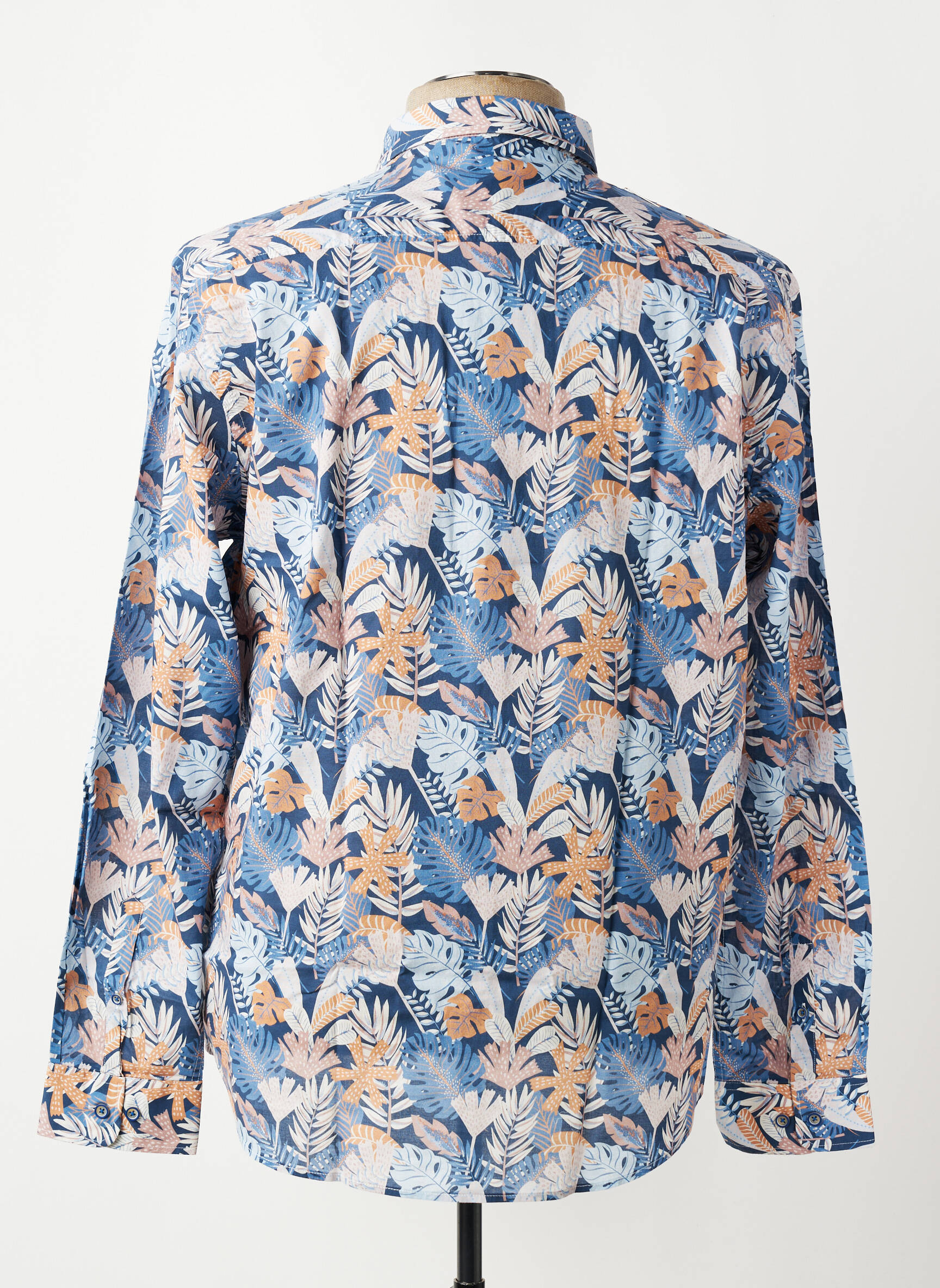 Chemise manches longues imprimé fantaisie bleu DELAHAYE homme