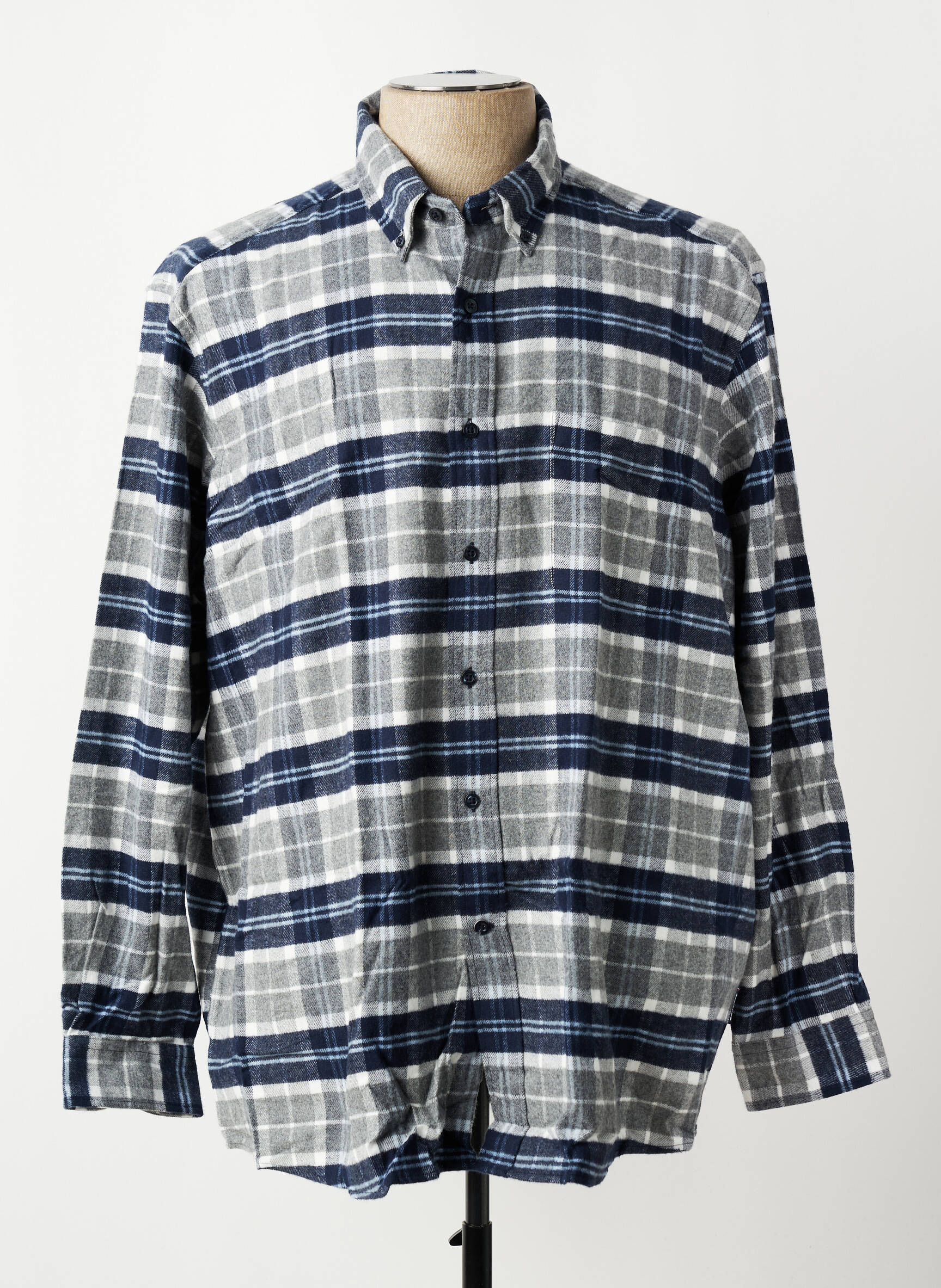 Chemise manches longues coupe droite bleu HECHTER STUDIO homme