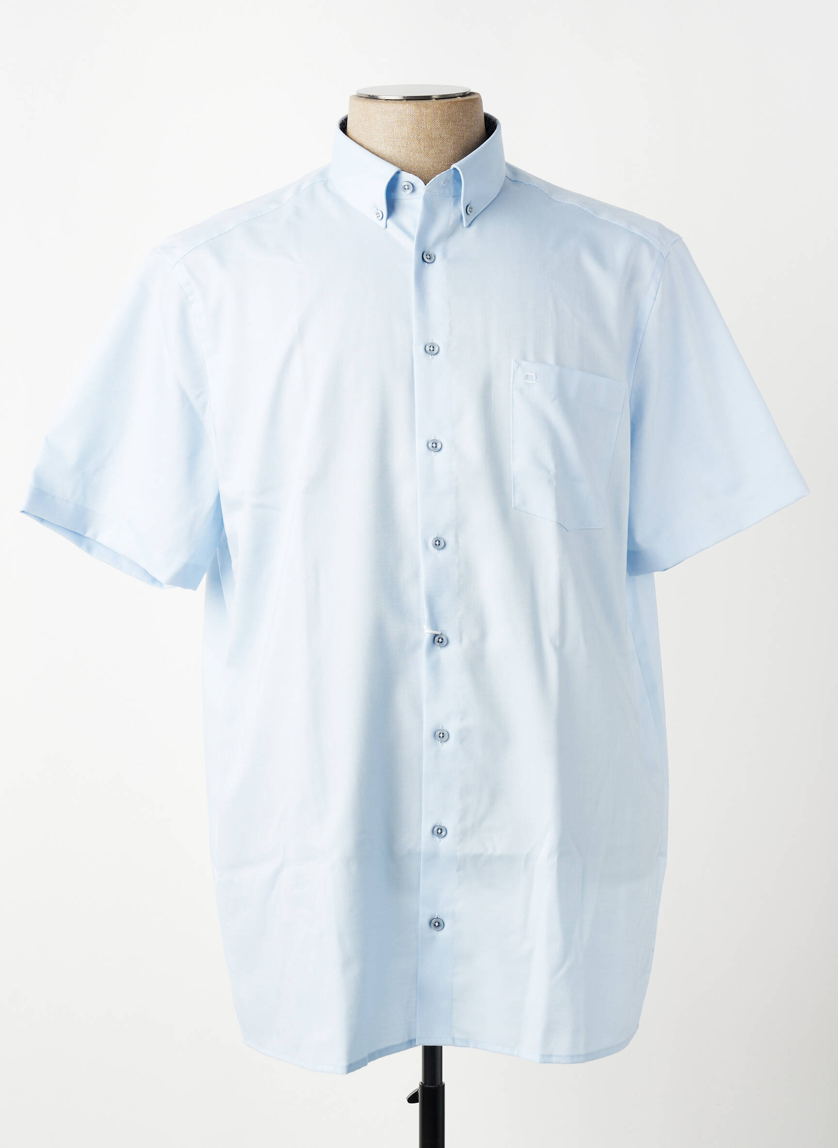 Chemise manches courtes coupe droite bleu OLYMP homme