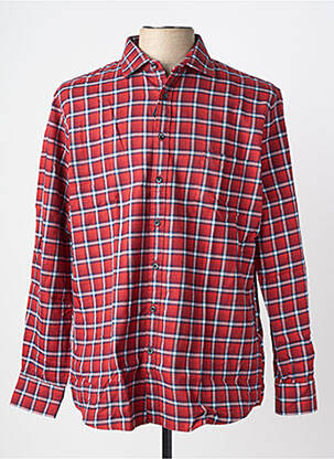 Chemise manches longues coupe droite rouge OLYMP homme