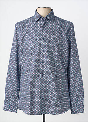 Chemise manches longues imprimé fantaisie bleu OLYMP homme