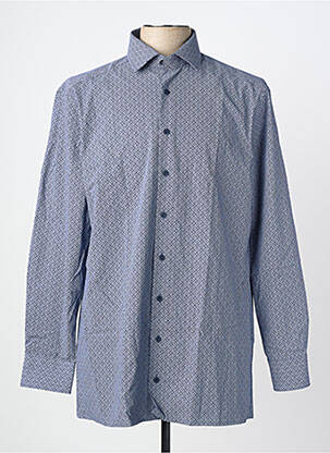 Chemise manches longues imprimé fantaisie bleu OLYMP homme