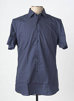 Chemise manches courtes imprimé fantaisie bleu OLYMP homme