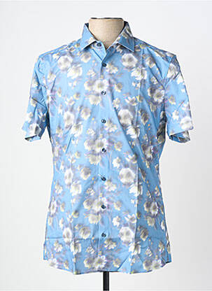 Chemise manches courtes imprimé fantaisie bleu OLYMP homme