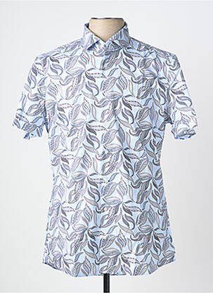Chemise manches courtes imprimé fantaisie bleu OLYMP homme