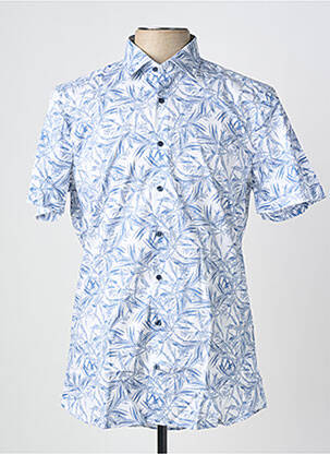 Chemise manches courtes imprimé fantaisie bleu OLYMP homme