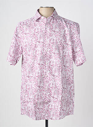 Chemise manches courtes imprimé fantaisie rose OLYMP homme