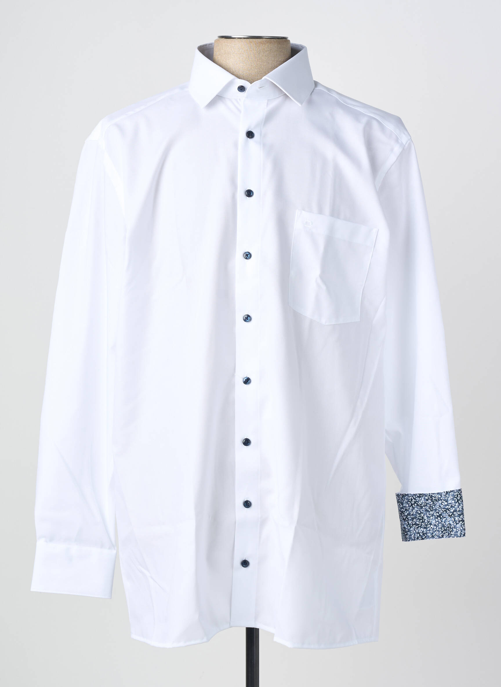 Chemise manches longues coupe droite blanc OLYMP homme