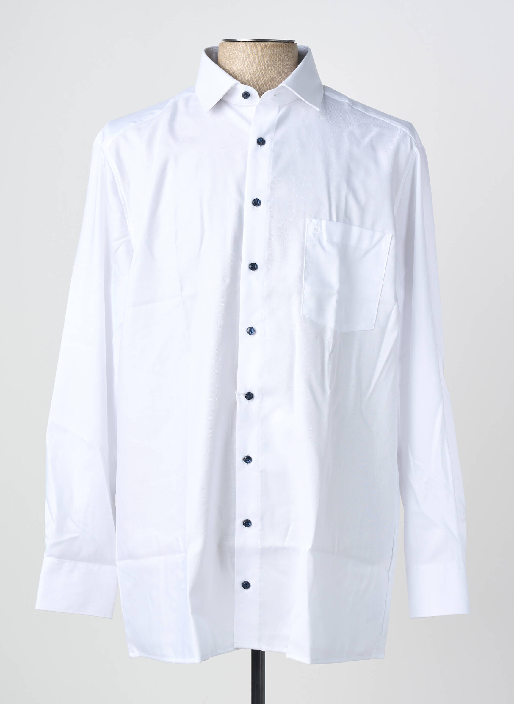 Chemise manches longues coupe droite blanc OLYMP homme