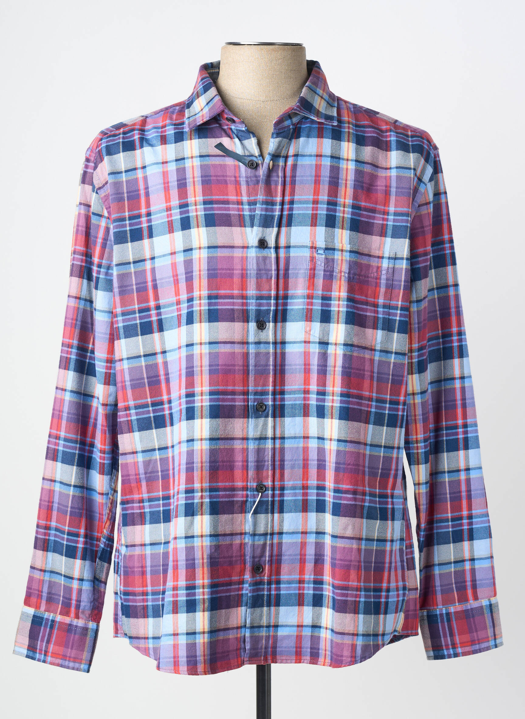 Chemise manches longues coupe droite bleu OLYMP homme
