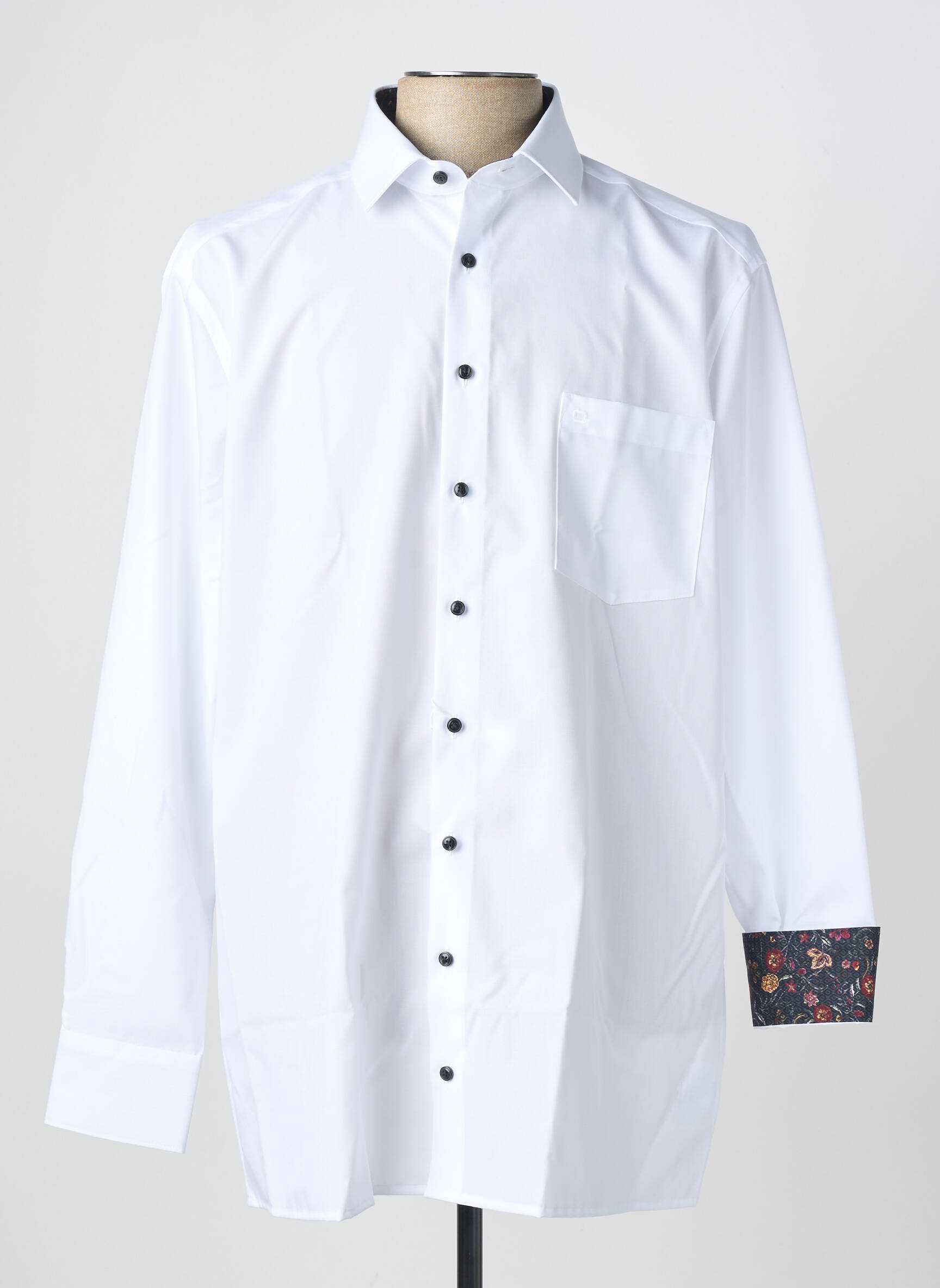 Chemise manches longues coupe droite blanc OLYMP homme