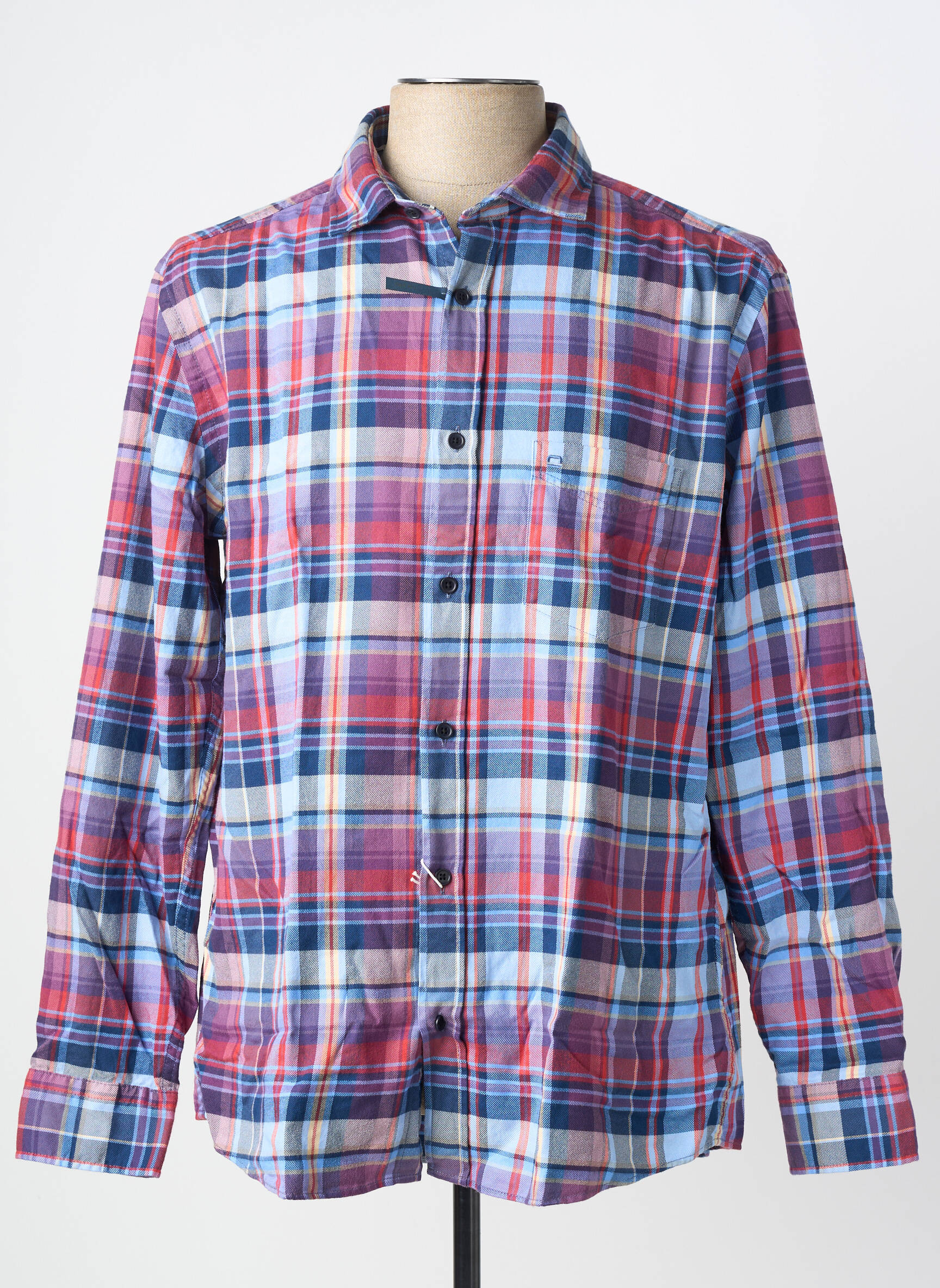 Chemise manches longues coupe droite bleu OLYMP homme