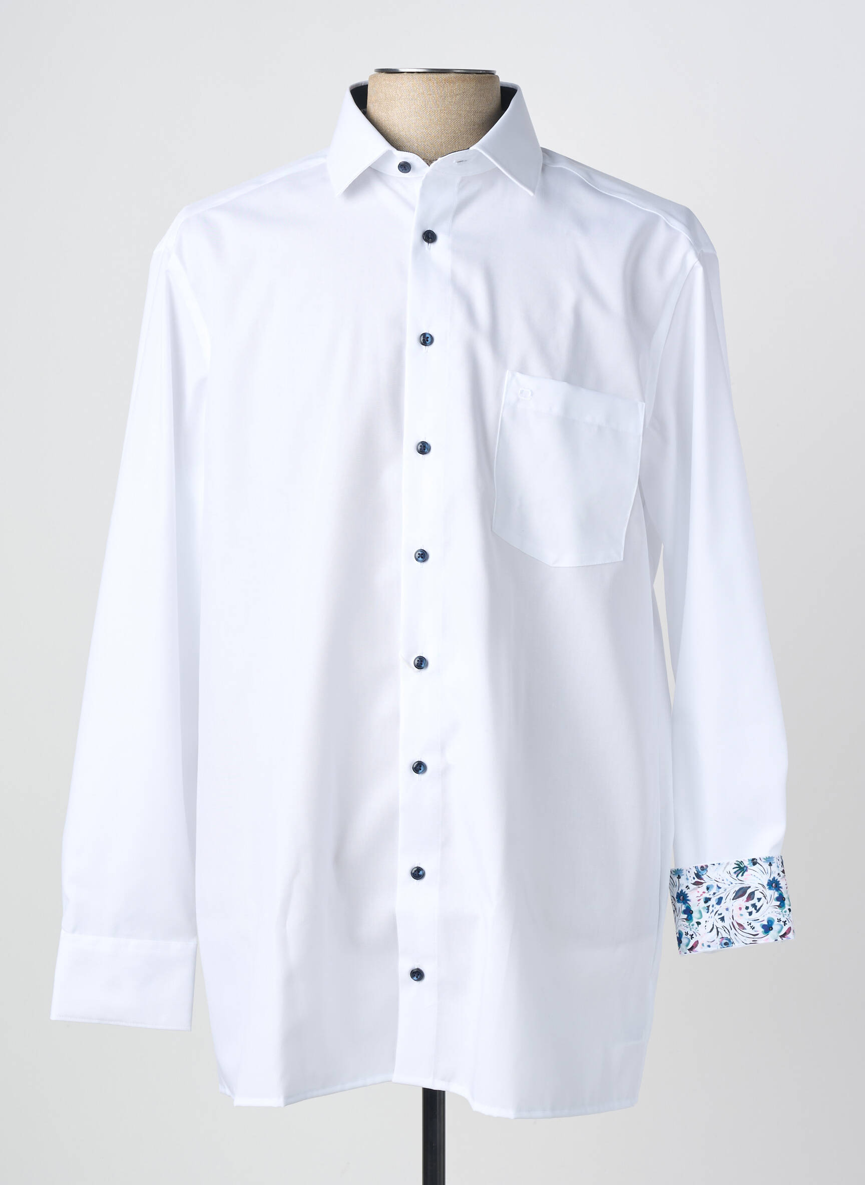 Chemise manches longues coupe droite blanc OLYMP homme