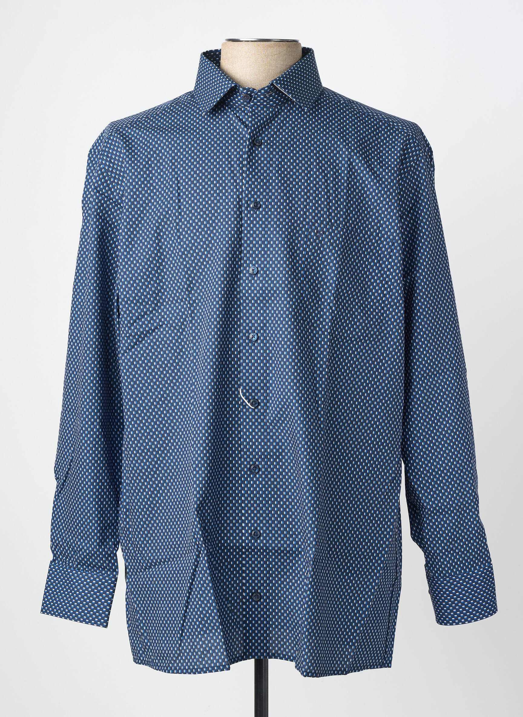 Chemise manches longues imprimé fantaisie bleu OLYMP homme