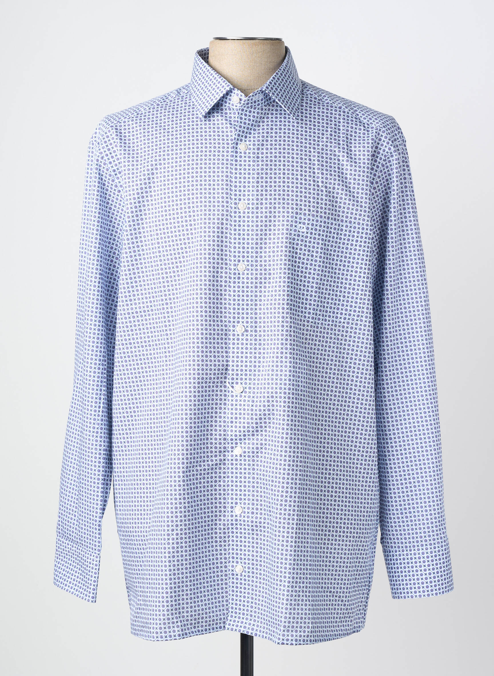 Chemise manches longues imprimé fantaisie bleu OLYMP homme