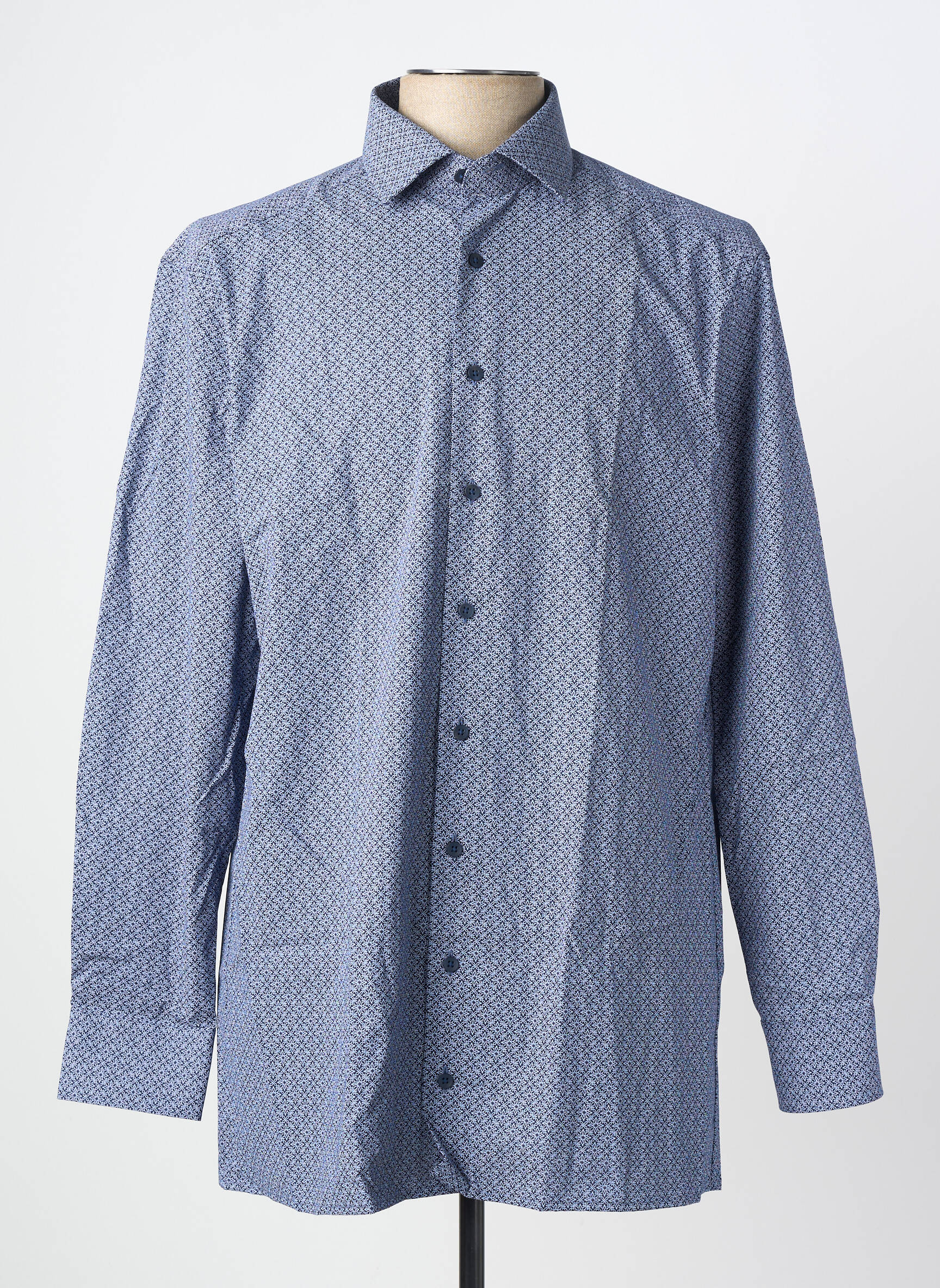 Chemise manches longues imprimé fantaisie bleu OLYMP homme