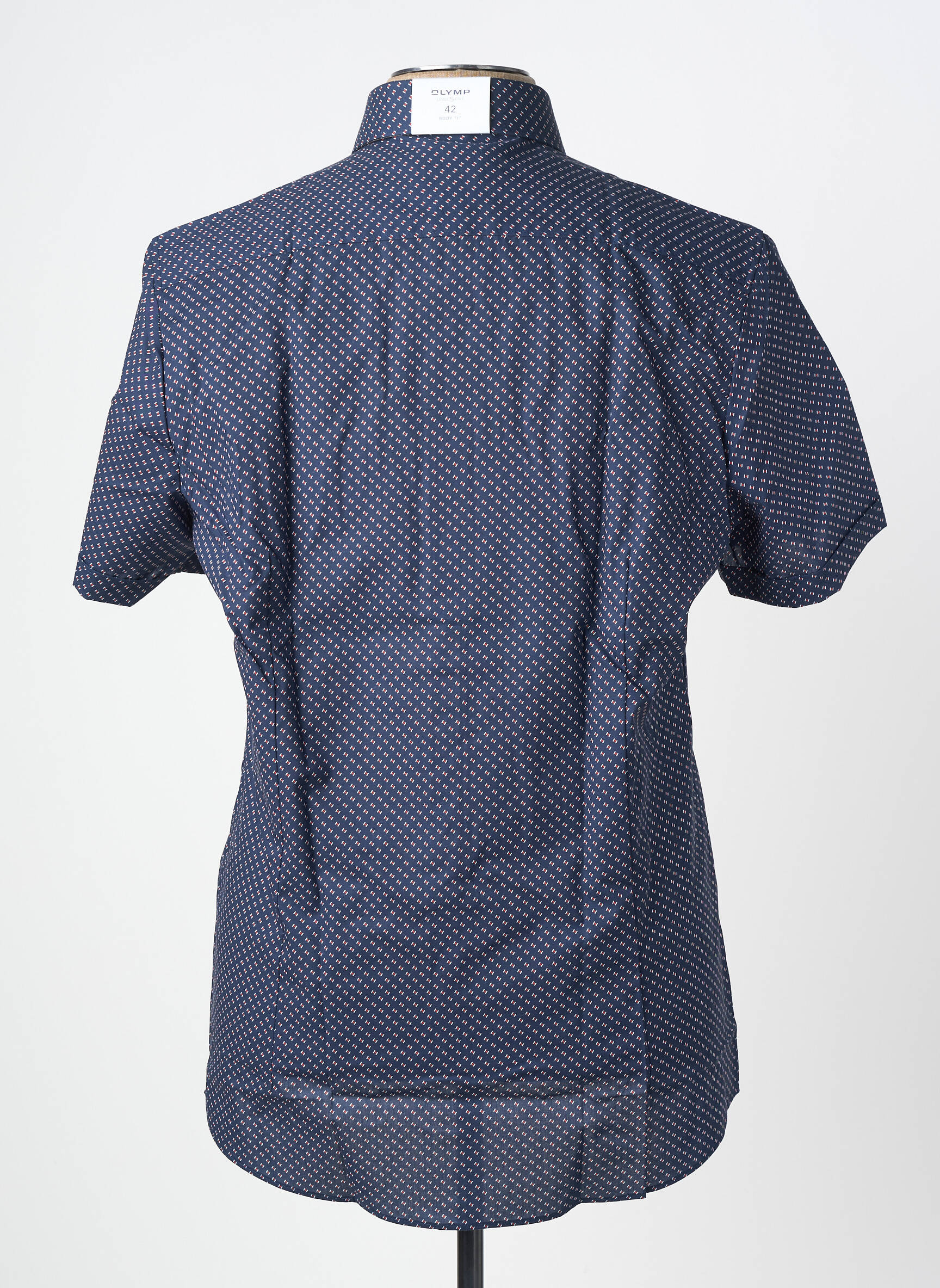 Chemise manches courtes imprimé fantaisie bleu OLYMP homme