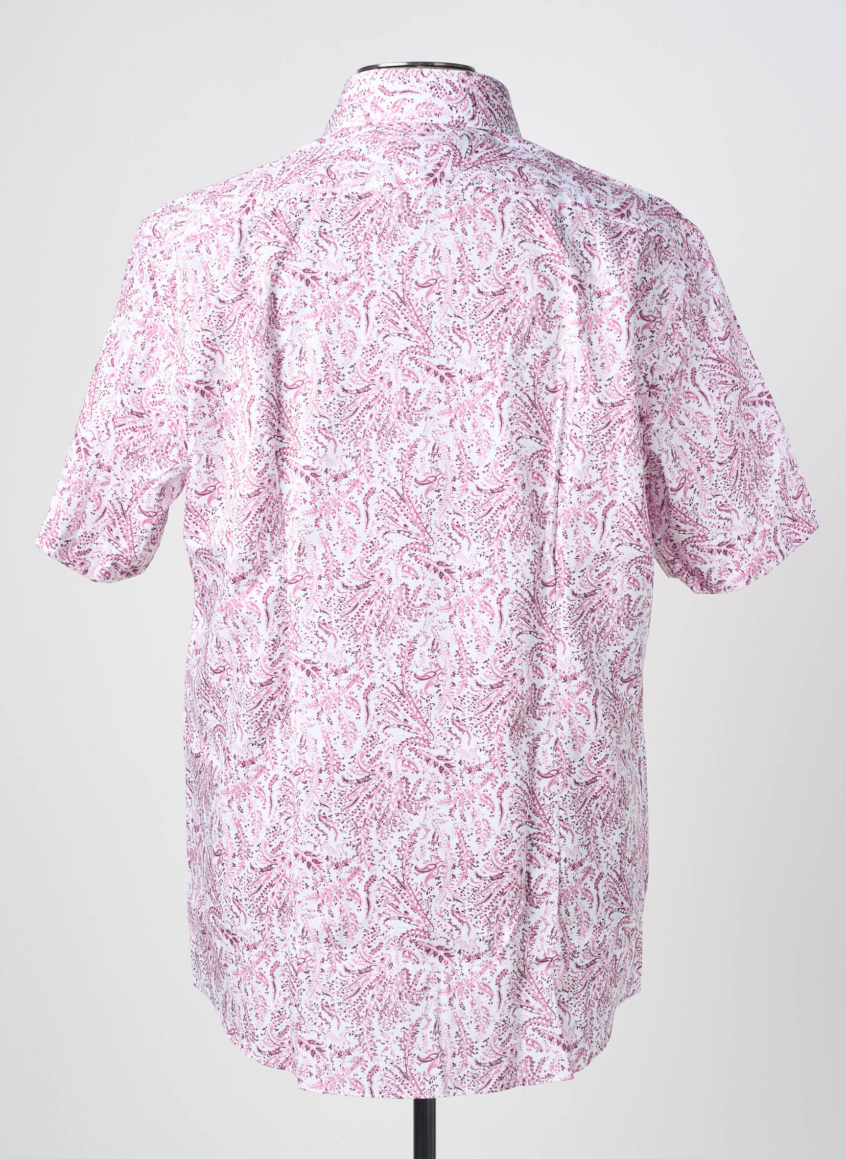 Chemise manches courtes imprimé fantaisie rose OLYMP homme