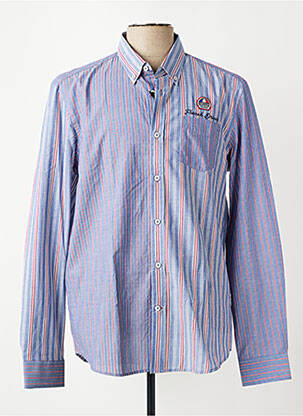 Chemise manches longues poches bleu DELAHAYE homme