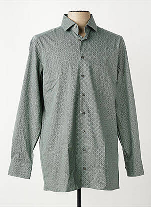 Chemise manches longues coupe cintrée vert OLYMP homme