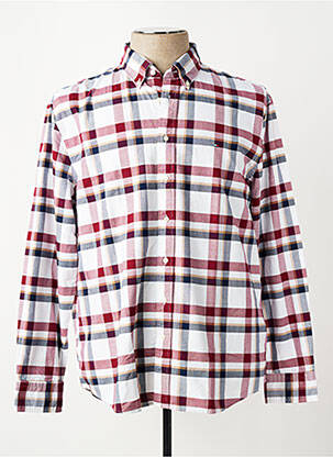 Chemise manches longues imprimé écossais rouge TOMMY HILFIGER homme
