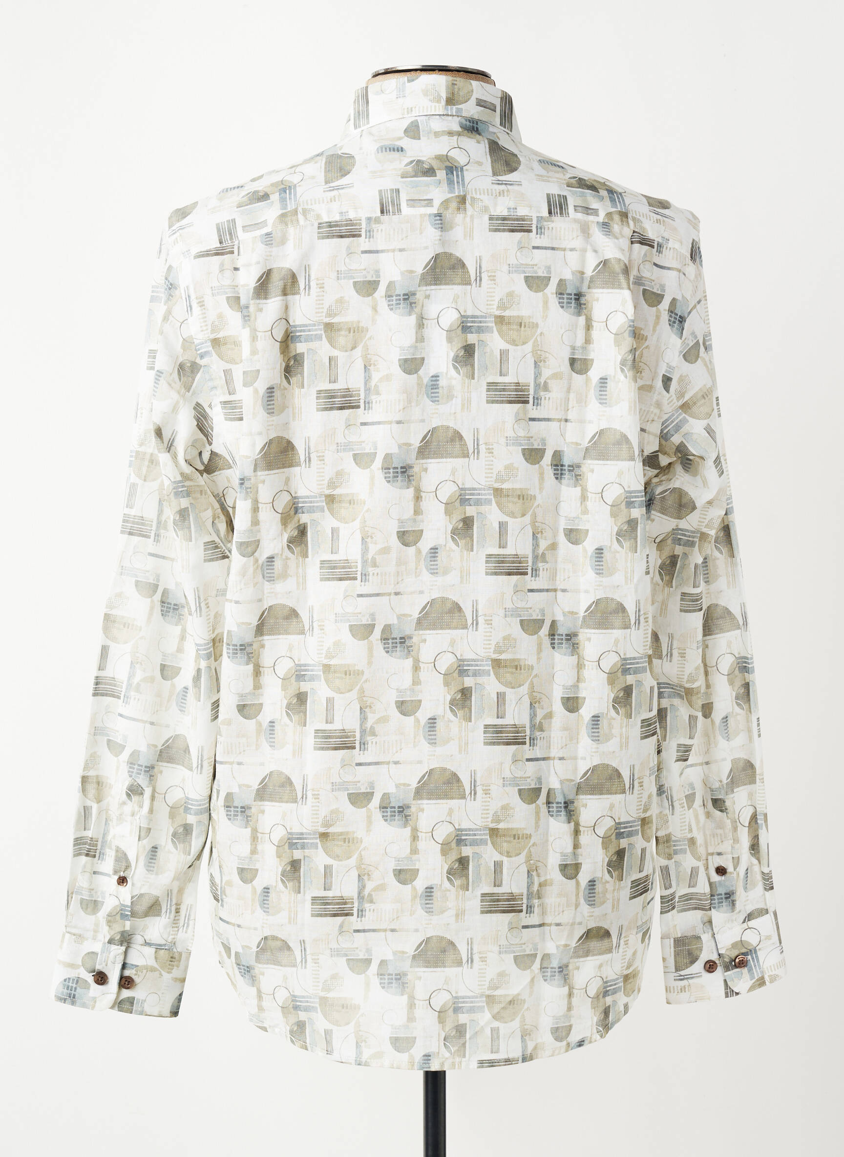 Chemise manches longues coupe cintrée beige DELAHAYE homme